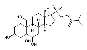 (3β,5α,6β)-24-methylcholest-24(28)-ene-3,5,6,19-tetrol Structure