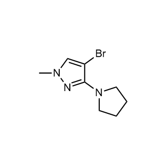 4-Bromo-1-methyl-3-(pyrrolidin-1-yl)-1h-pyrazole picture