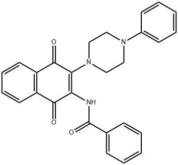 N-[1,4-二氢-1,4-二氧代-3-(4-苯基-1-哌嗪基)-2-萘基]苯甲酰胺图片