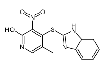 4-(1H-benzimidazol-2-ylsulfanyl)-5-methyl-3-nitro-1H-pyridin-2-one结构式