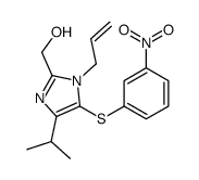 [5-(3-nitrophenyl)sulfanyl-4-propan-2-yl-1-prop-2-enylimidazol-2-yl]methanol结构式