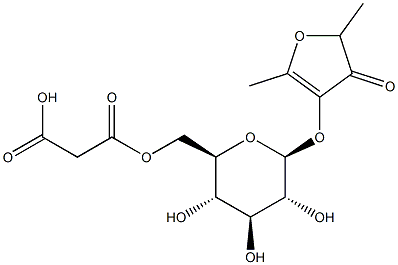 4-[[6-O-(羧基乙酰基)-BETA-D-吡喃葡萄糖基]氧基]-2,5-二甲基-3(2H)-呋喃酮结构式