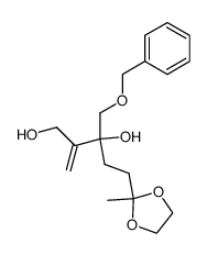 2-(3-benzyloxymethyl-3-hydroxy-4-hydroxymethylpent-4-enyl)-2-methyl-1,3-dioxolane结构式