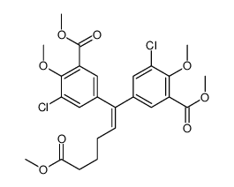 methyl 3-chloro-5-[1-(3-chloro-4-methoxy-5-methoxycarbonylphenyl)-6-methoxy-6-oxohex-1-enyl]-2-methoxybenzoate Structure