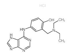 Phenol,2-[(diethylamino)methyl]-4-(9H-purin-6-ylamino)-,hydrochloride (1:2) structure