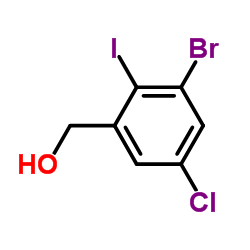 (3-Bromo-5-chloro-2-iodophenyl)methanol结构式