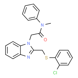 2-(2-([(2-CHLOROPHENYL)SULFANYL]METHYL)-1H-1,3-BENZIMIDAZOL-1-YL)-N-METHYL-N-PHENYLACETAMIDE结构式