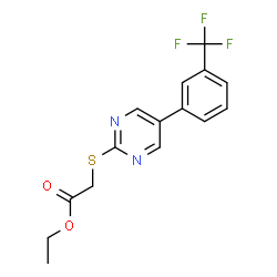 ETHYL 2-((5-[3-(TRIFLUOROMETHYL)PHENYL]-2-PYRIMIDINYL)SULFANYL)ACETATE structure