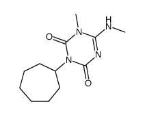 3-cycloheptyl-1-methyl-6-methylamino-1H-[1,3,5]triazine-2,4-dione结构式