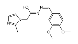 N-[(3,4-dimethoxyphenyl)methylideneamino]-2-(2-methylimidazol-1-yl)acetamide结构式