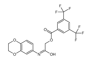 [2-(2,3-dihydro-1,4-benzodioxin-6-ylamino)-2-oxoethyl] 3,5-bis(trifluoromethyl)benzoate Structure