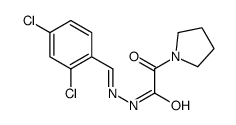 N-[(2,4-dichlorophenyl)methylideneamino]-2-oxo-2-pyrrolidin-1-ylacetamide Structure