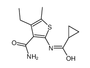 3-Thiophenecarboxamide,2-[(cyclopropylcarbonyl)amino]-4-ethyl-5-methyl-结构式