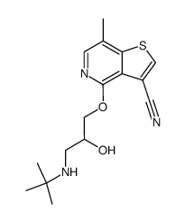 4-(3-tert-butylamino-2-hydroxy-propoxy)-7-methyl-thieno[3,2-c]pyridine-3-carbonitrile Structure