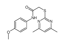 2-(4,6-dimethylpyrimidin-2-yl)sulfanyl-N-(4-methoxyphenyl)acetamide结构式