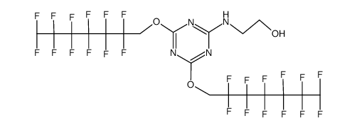 2-[4,6-bis-(2,2,3,3,4,4,5,5,6,6,7,7-dodecafluoro-heptyloxy)-[1,3,5]triazin-2-ylamino]-ethanol Structure