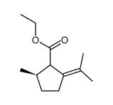 Cyclopentanecarboxylic acid, 2-methyl-5-(1-methylethylidene)-, ethyl ester, (2R)- (9CI)结构式