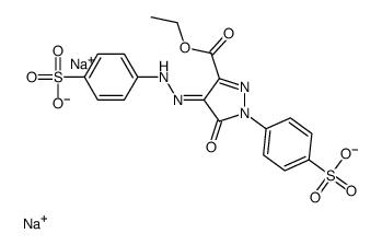 disodium,4-[(2E)-2-[3-ethoxycarbonyl-5-oxo-1-(4-sulfonatophenyl)pyrazol-4-ylidene]hydrazinyl]benzenesulfonate结构式