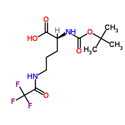 N2-{[(2-Methyl-2-propanyl)oxy]carbonyl}-N5-(trifluoroacetyl)-L-ornithine结构式