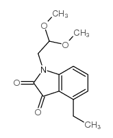 1-(2,2-二甲氧乙基)-4-乙基吲哚-2,3-二酮结构式