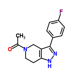 1-[3-(4-Fluorophenyl)-1,4,6,7-tetrahydro-5H-pyrazolo[4,3-c]pyridin-5-yl]ethanone结构式