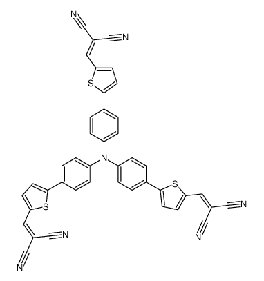 2-[[5-[4-[4-[5-(2,2-dicyanoethenyl)thiophen-2-yl]-N-[4-[5-(2,2-dicyanoethenyl)thiophen-2-yl]phenyl]anilino]phenyl]thiophen-2-yl]methylidene]propanedinitrile structure