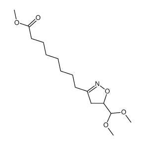 8-(5-Dimethoxymethyl-4,5-dihydro-isoxazol-3-yl)-octanoic acid methyl ester结构式