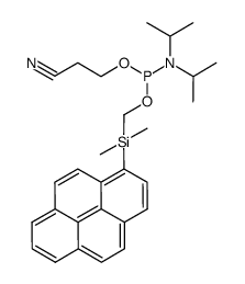 diisopropylphosphoramidous acid 2-cyanoethyl ester (dimethylpyren-1-yl-silanyl)methyl ester结构式