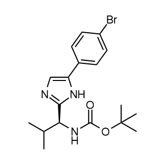 (S)-tert-Butyl(1-(5-(4-bromophenyl)-1H-imidazol-2-yl)-2-methylpropyl)carbamate structure