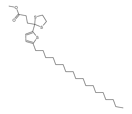 methyl 3-(2-(5-octadecylthiophen-2-yl)-1,3-dithiolan-2-yl)propanoate结构式