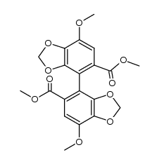 dimethyl 4,4'-dimethoxy-5,6,5',6'-dimethylenedioxybiphenylbiphenyl-2,2'-dicarboxylate Structure