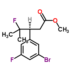 Methyl (3S)-3-(3-bromo-5-fluorophenyl)-4-fluoro-4-methylpentanoate结构式