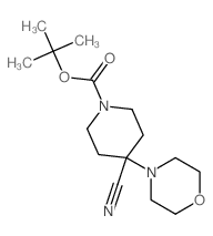 叔丁基 4-氰基-4-吗啉哌啶-1-羧酸结构式