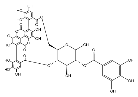 2-O-galloyl-4,6-(S,S)-gallagyl-D-glucose Structure