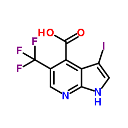 3-Iodo-5-(trifluoromethyl)-1H-pyrrolo[2,3-b]pyridine-4-carboxylic acid Structure