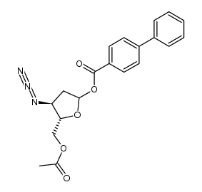 5-O-acetyl-3-azido-1-O-(4-biphenylcarbonyl)-2,3-dideoxy-D-erythro-pentofuranose Structure