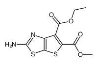 2-amino-2-methoxycarbonyl-6-ethoxycarbonyl-thieno<3,2-d>thiazole结构式