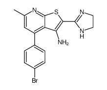 3-Amino-4-(4-bromphenyl)-2-(imidazolin-2-yl)-thieno<2,3-b>pyridin结构式