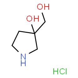 3-(Hydroxymethyl)pyrrolidin-3-ol hydrochloride结构式