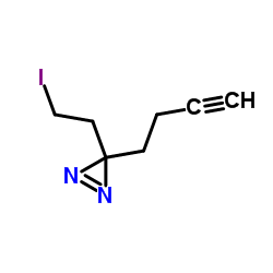 3-(But-3-yn-1-yl)-3-(2-iodoethyl)-3H-diazirine structure