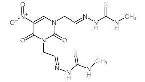 3-methyl-1-[2-[3-[2-(methylthiocarbamoylhydrazinylidene)ethyl]-5-nitro-2,6-dioxo-pyrimidin-1-yl]ethylideneamino]thiourea结构式