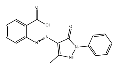 Benzoic acid, 2-[2-(2,5-dihydro-3-methyl-5-oxo-1-phenyl-1H-pyrazol-4-yl)diazenyl]-结构式