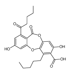 3,9-dihydroxy-6-oxo-7-pentanoyl-1-pentylbenzo[b][1,4]benzodioxepine-2-carboxylic acid Structure