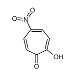 2-hydroxy-5-nitrocyclohepta-2,4,6-trien-1-one结构式