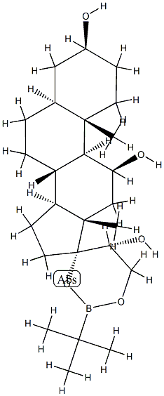 (20R)-17,21-(tert-Butylboranediylbisoxy)-5α-pregnane-3β,11β,20-triol structure