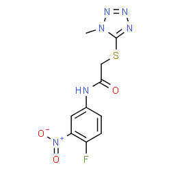 N-(4-FLUORO-3-NITROPHENYL)-2-[(1-METHYL-1H-1,2,3,4-TETRAAZOL-5-YL)SULFANYL]ACETAMIDE结构式