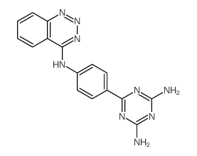 6-[4-(8,9,10-triazabicyclo[4.4.0]deca-1,3,5,7,9-pentaen-7-ylamino)phenyl]-1,3,5-triazine-2,4-diamine结构式