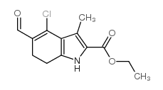 4-CHLORO-5-FORMYL-3-METHYL-6,7-DIHYDRO-1H-INDOLE-2-CARBOXYLIC ACID ETHYL ESTER structure