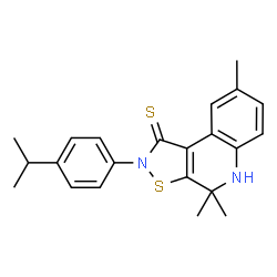 2-(4-isopropylphenyl)-4,4,8-trimethyl-4,5-dihydroisothiazolo[5,4-c]quinoline-1(2H)-thione structure