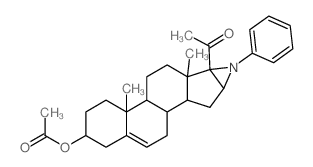 6b-Acetyl-4a,6a-dimethyl-7-phenyl-1,2,3,4,4a,4b,5,6,6a,6b,7,7a,8,8a,8b,9-hexadecahydronaphtho(2,1:4,5)indeno(1,2-b)aziren-2-yl acetate picture